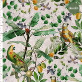 Botanical Leaf Tropical Fruit Parrot Flower Pattern Digital Printed Fabric